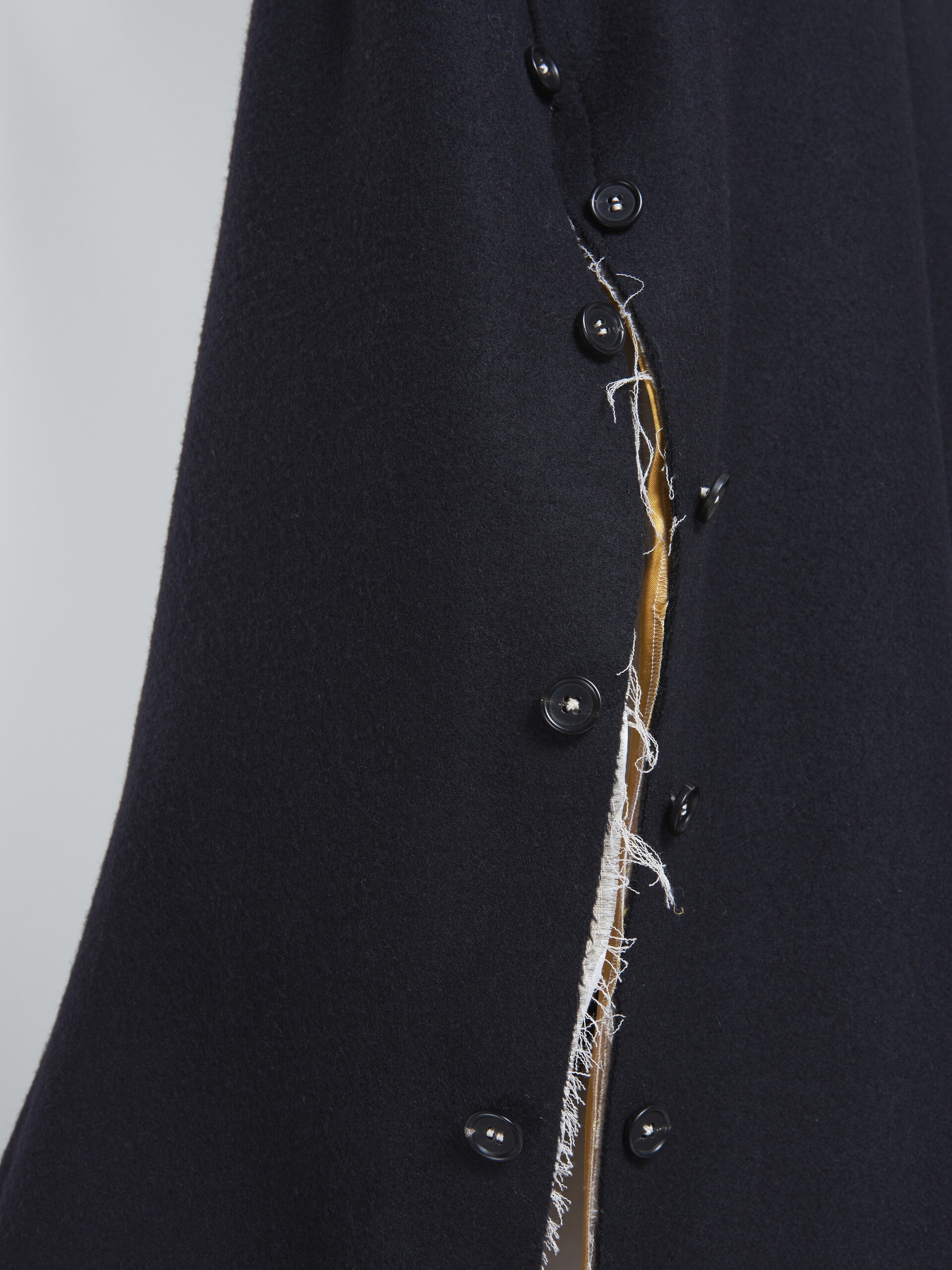 BLACK DOUBLE-BREASTED PEACOAT - 5