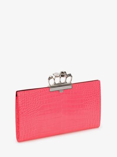 Alexander McQueen Jewelled Flat Pouch in Neon Pink outlook