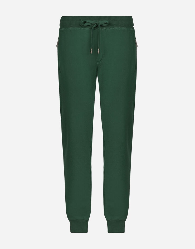 Jersey jogging pants with branded tag - 1