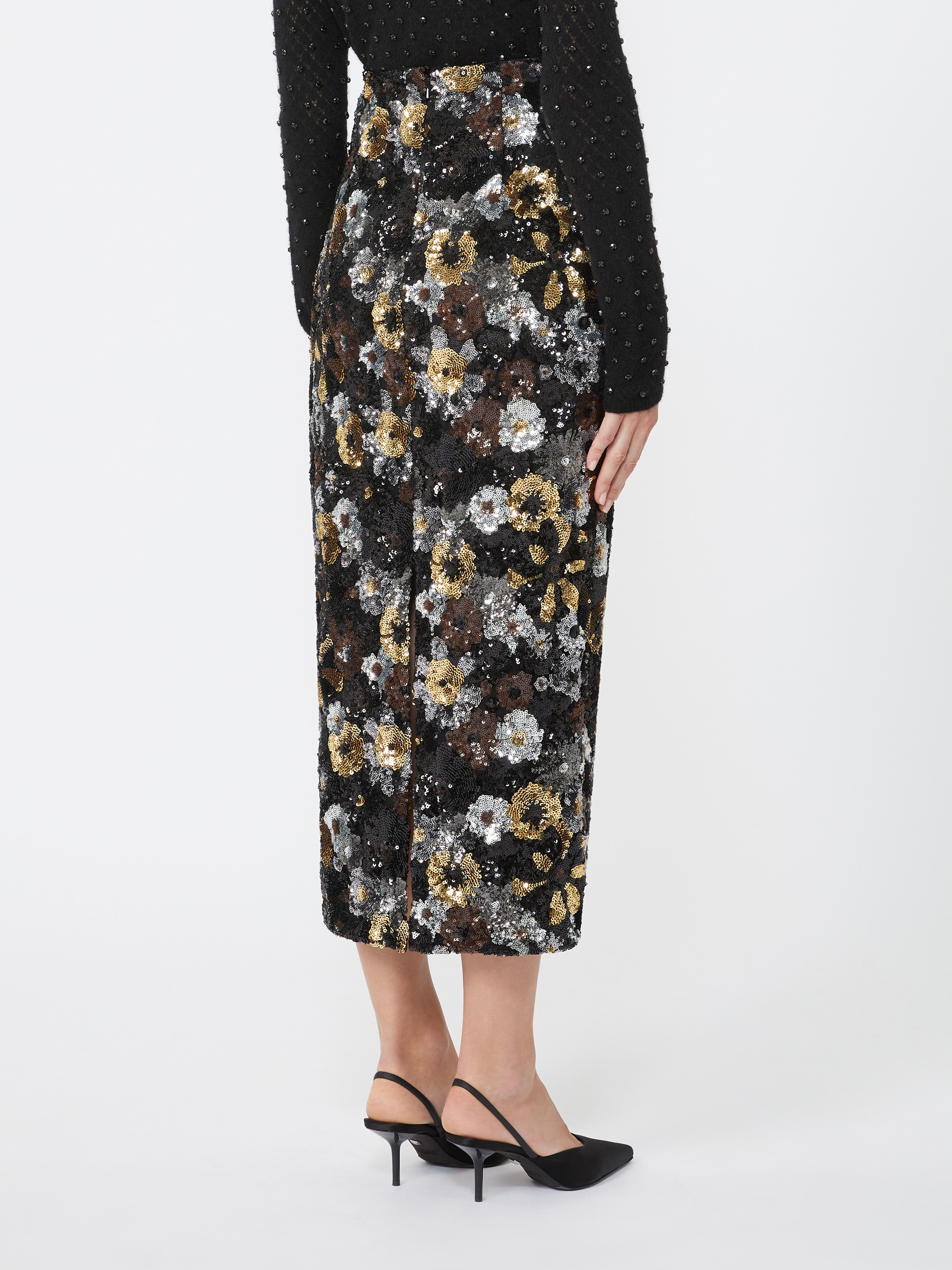 DAMIANA Pencil skirt in tulle and sequin - 4