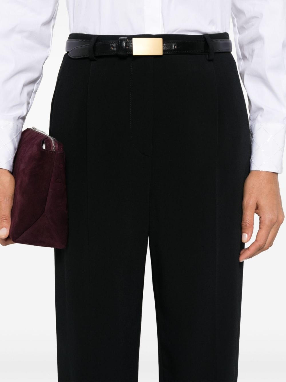 straight-leg cady trousers - 5