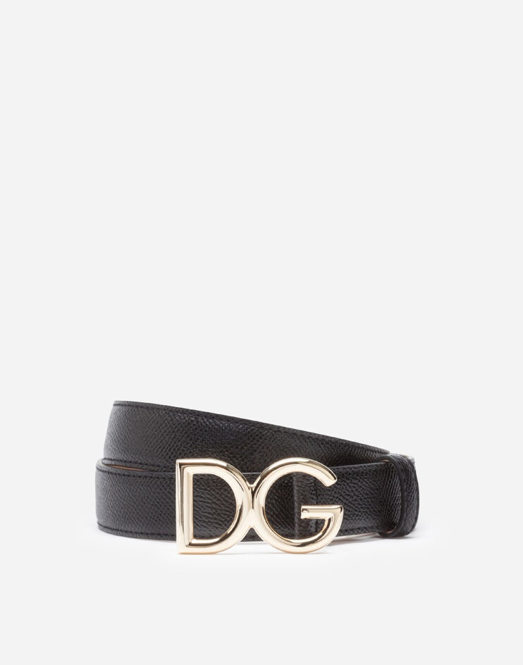 Dauphine calfskin belt with logo - 1