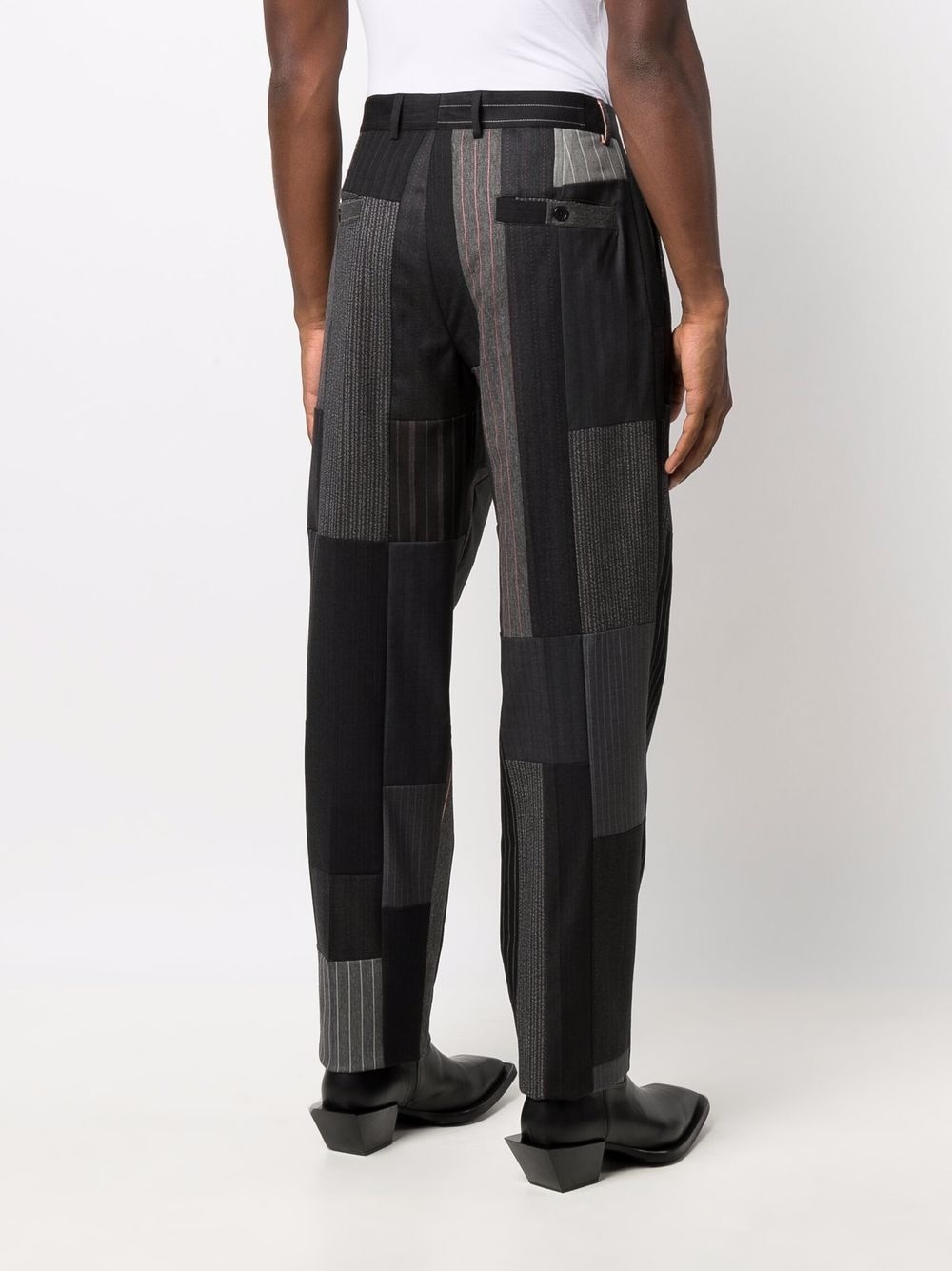 patchwork-design trousers - 4