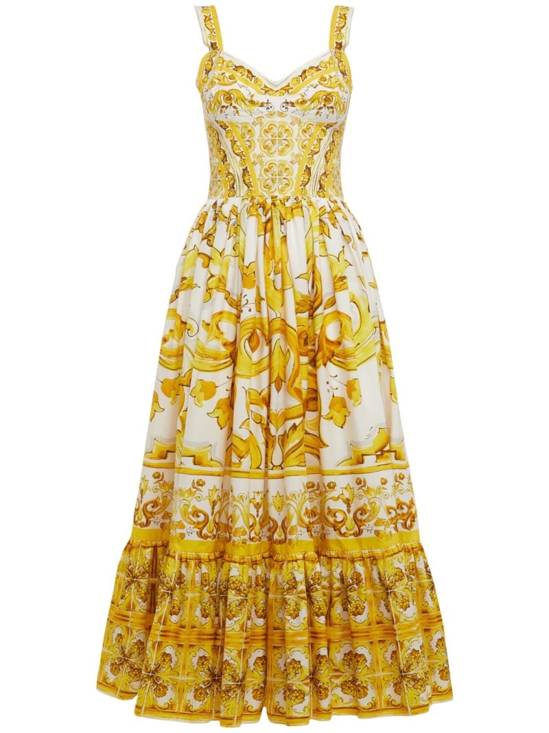 Maiolica printed poplin midi dress - 1