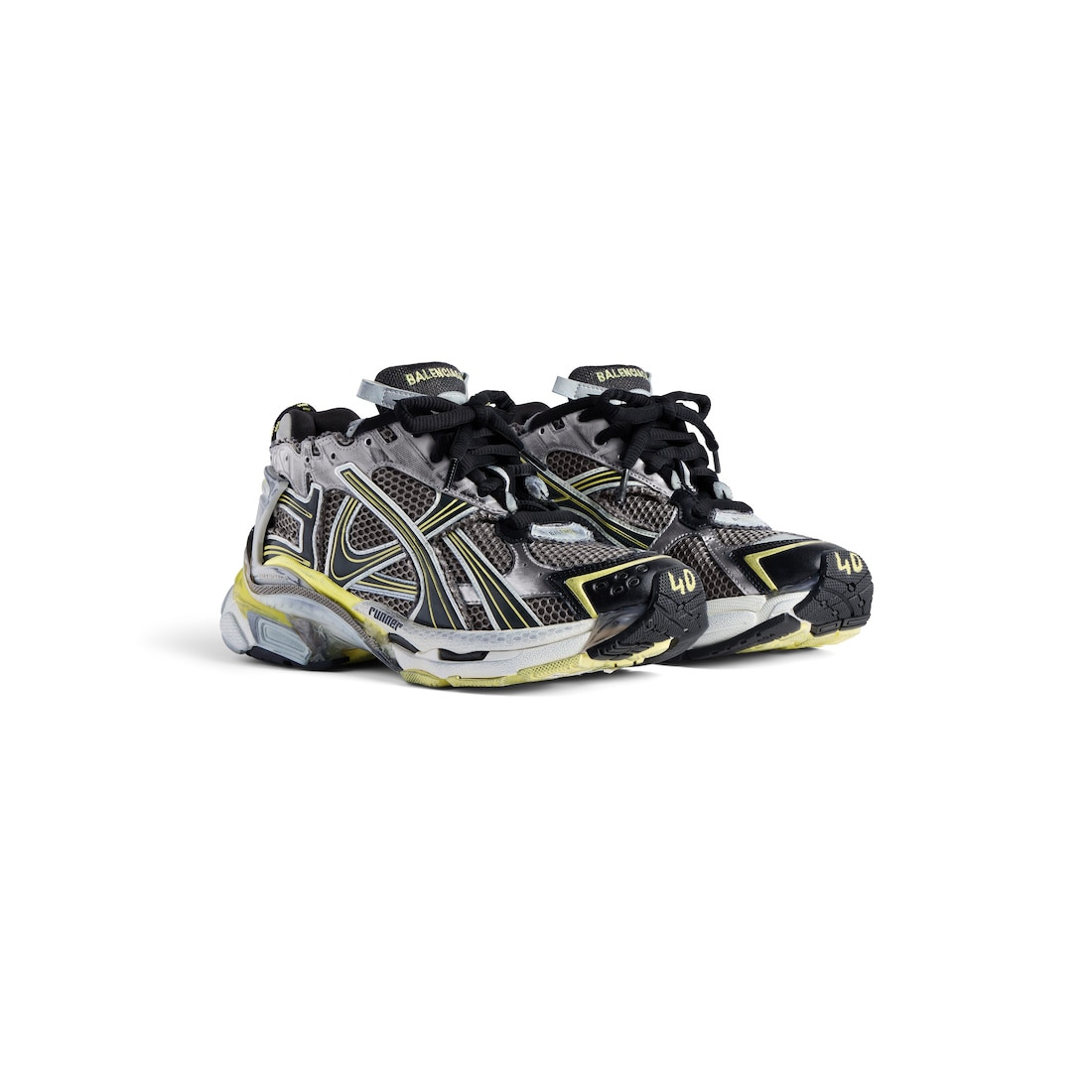 Men's Runner Sneaker  in Grey/yellow/white - 2