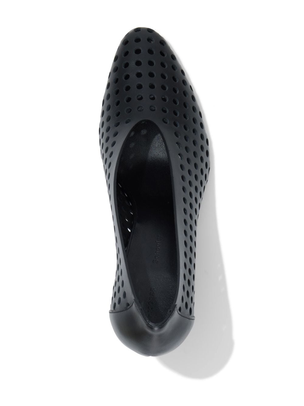 85mm perforated leather pumps - 4