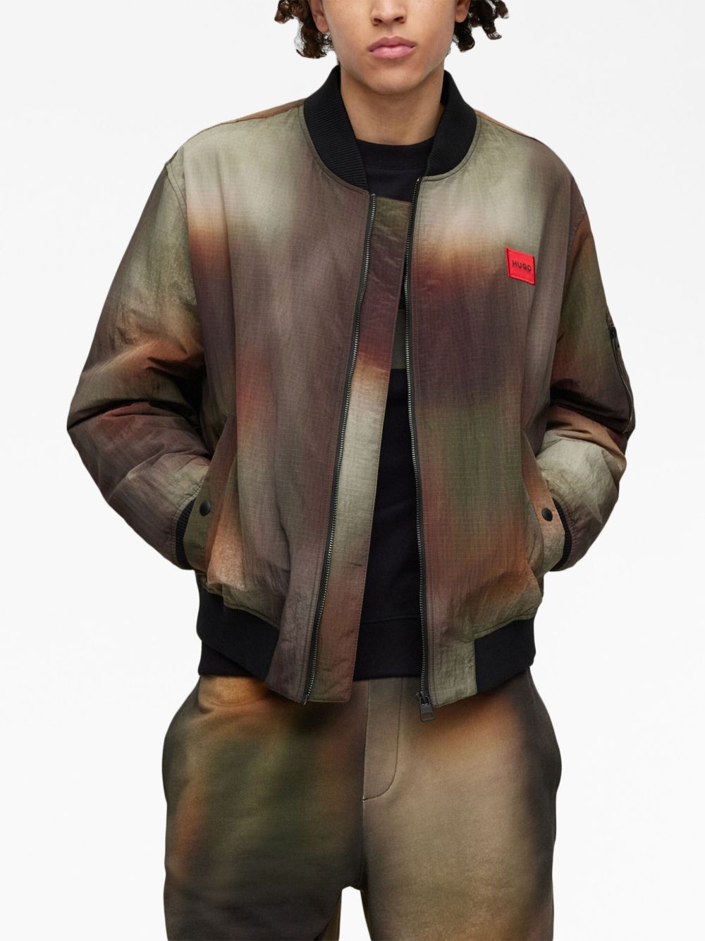 Byler logo-patch bomber jacket - 3