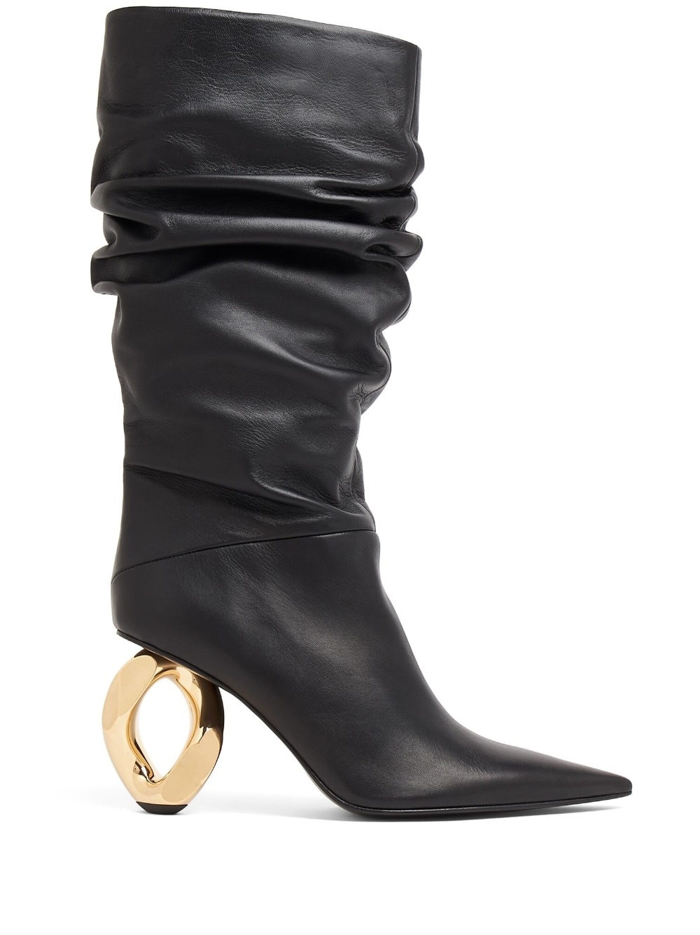 chain-heel ruched boots - 1