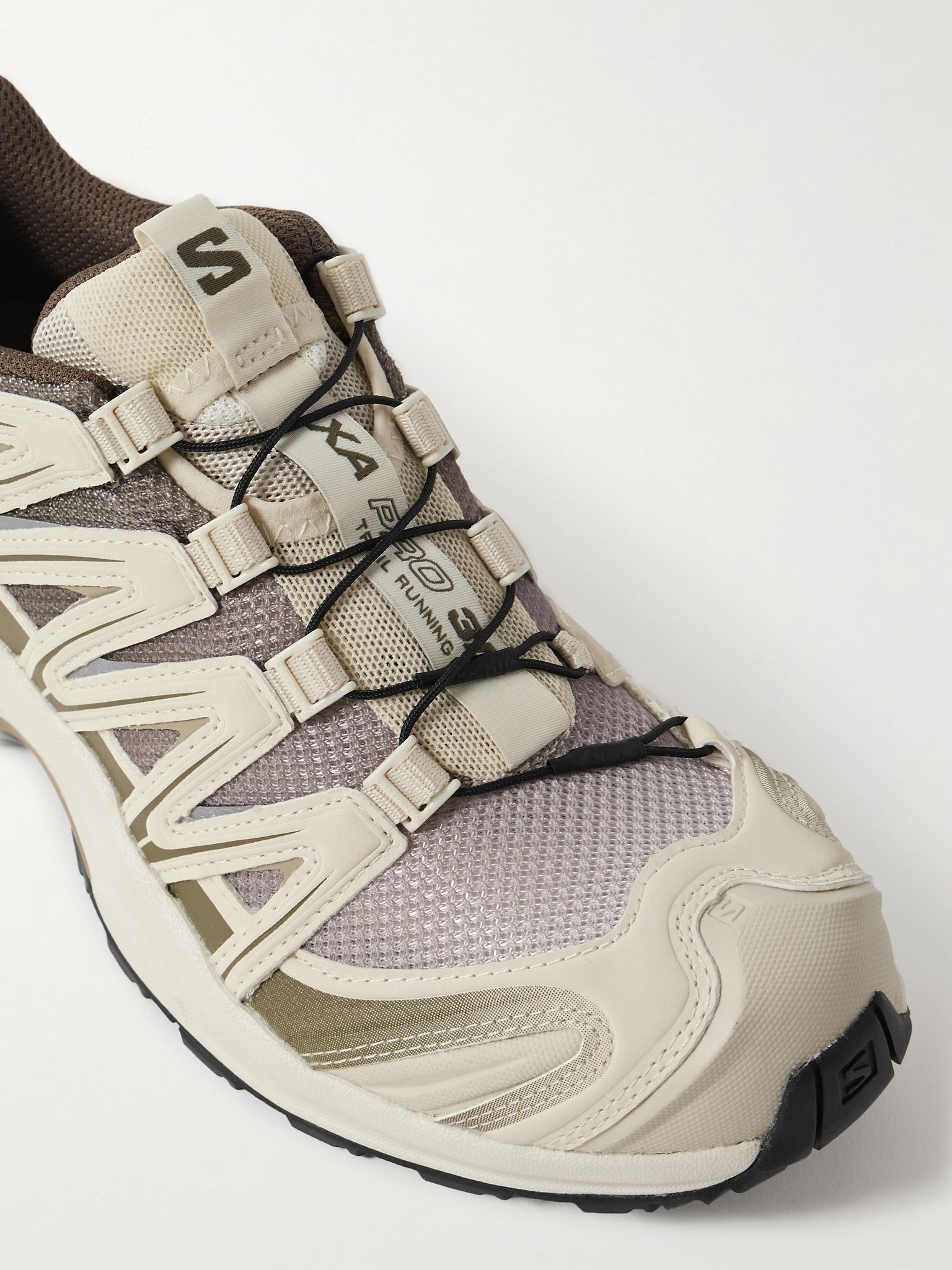 XA Pro 3D rubber-trimmed mesh sneakers Taupe - 4