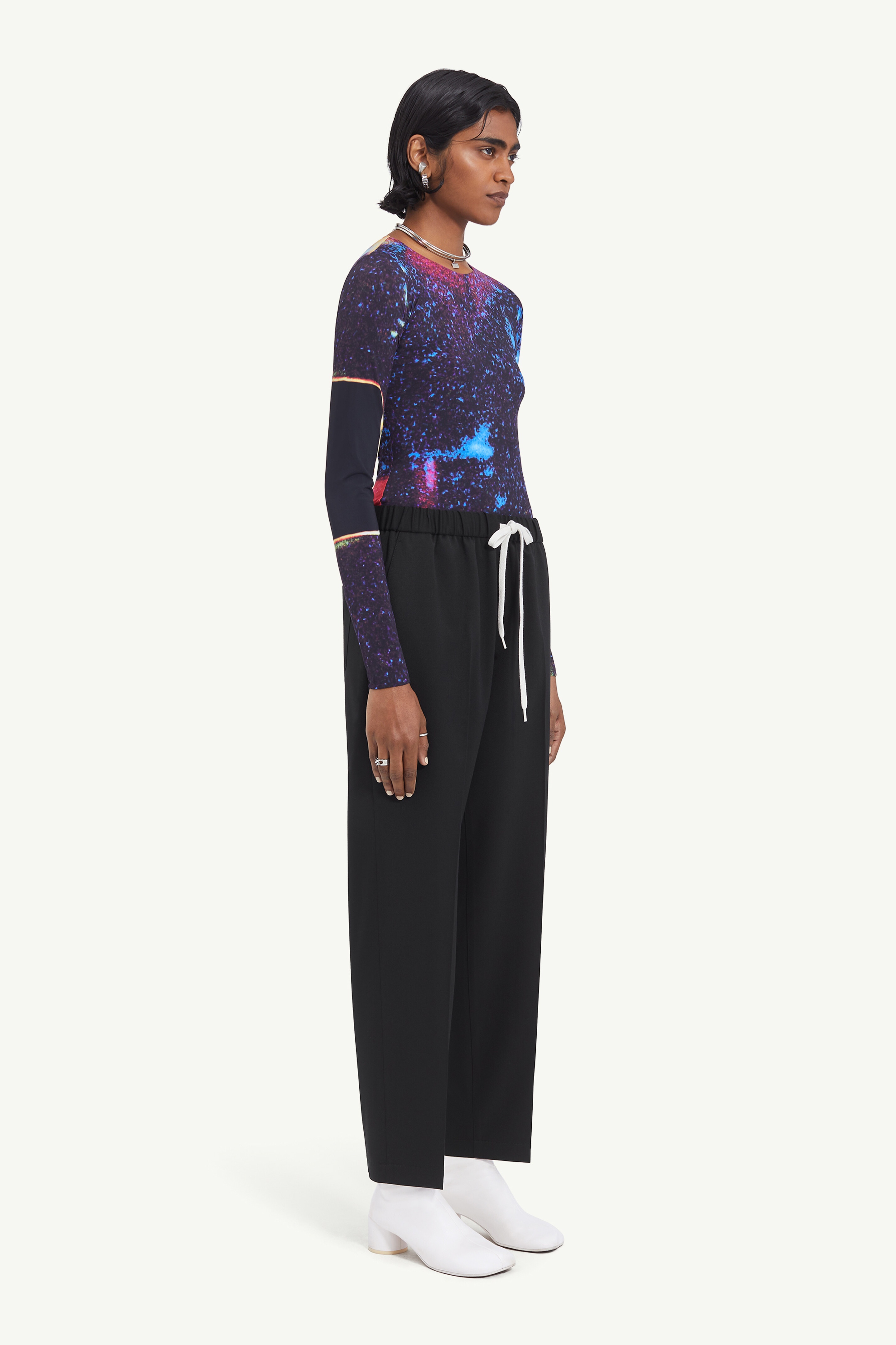 Drawstring tailored trousers - 4
