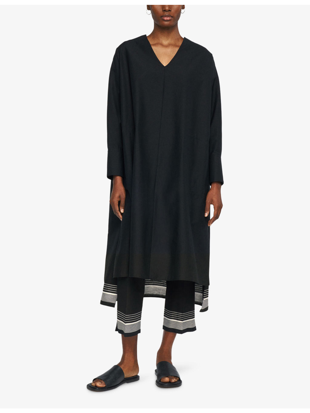 Dalamo V-Neck Cotton-Blend Midi Dress - 3