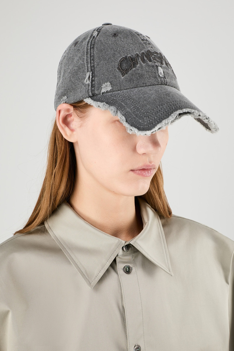 Faded Black Distorted Washed Cap 1