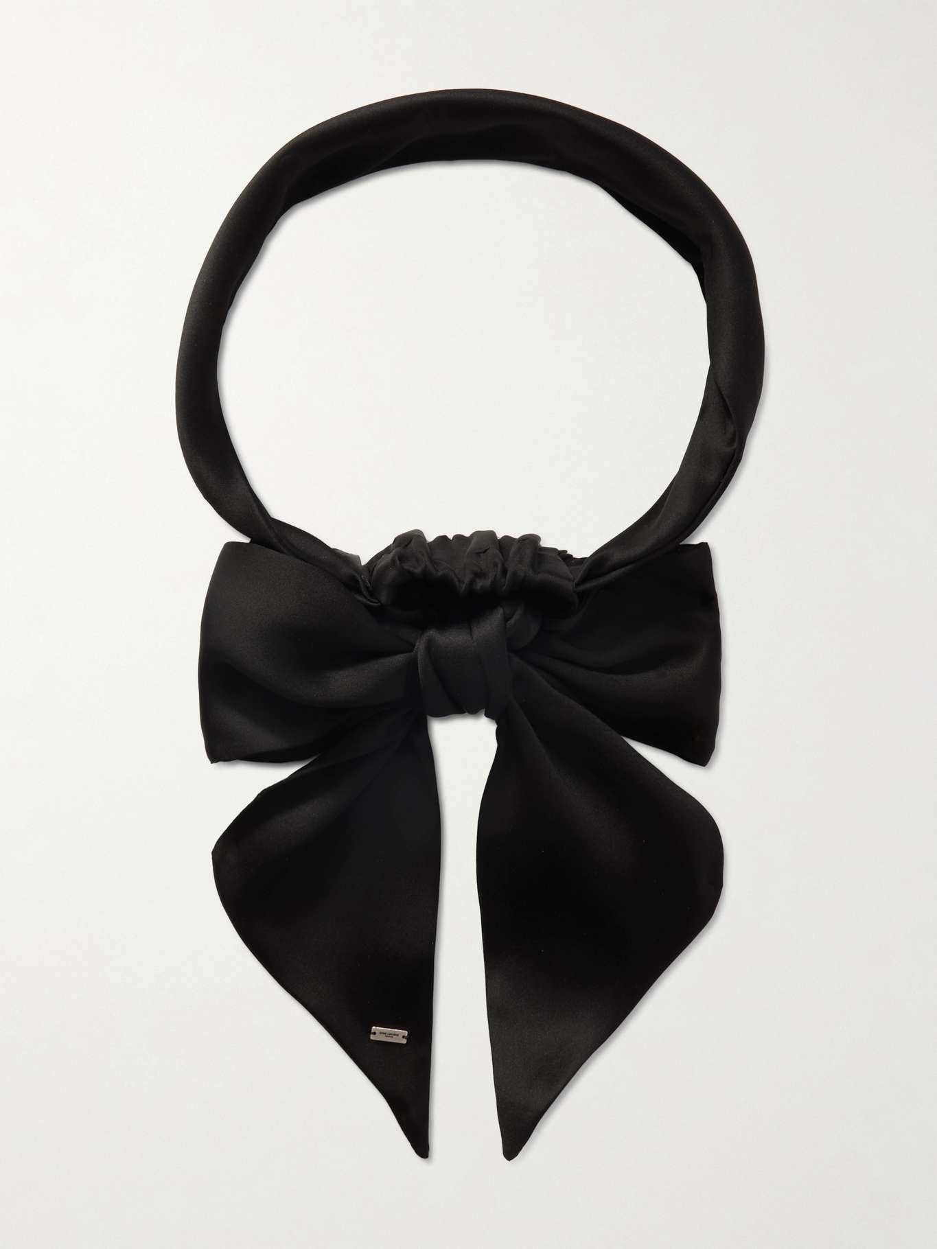 Bow-embellished silk-satin headband - 1