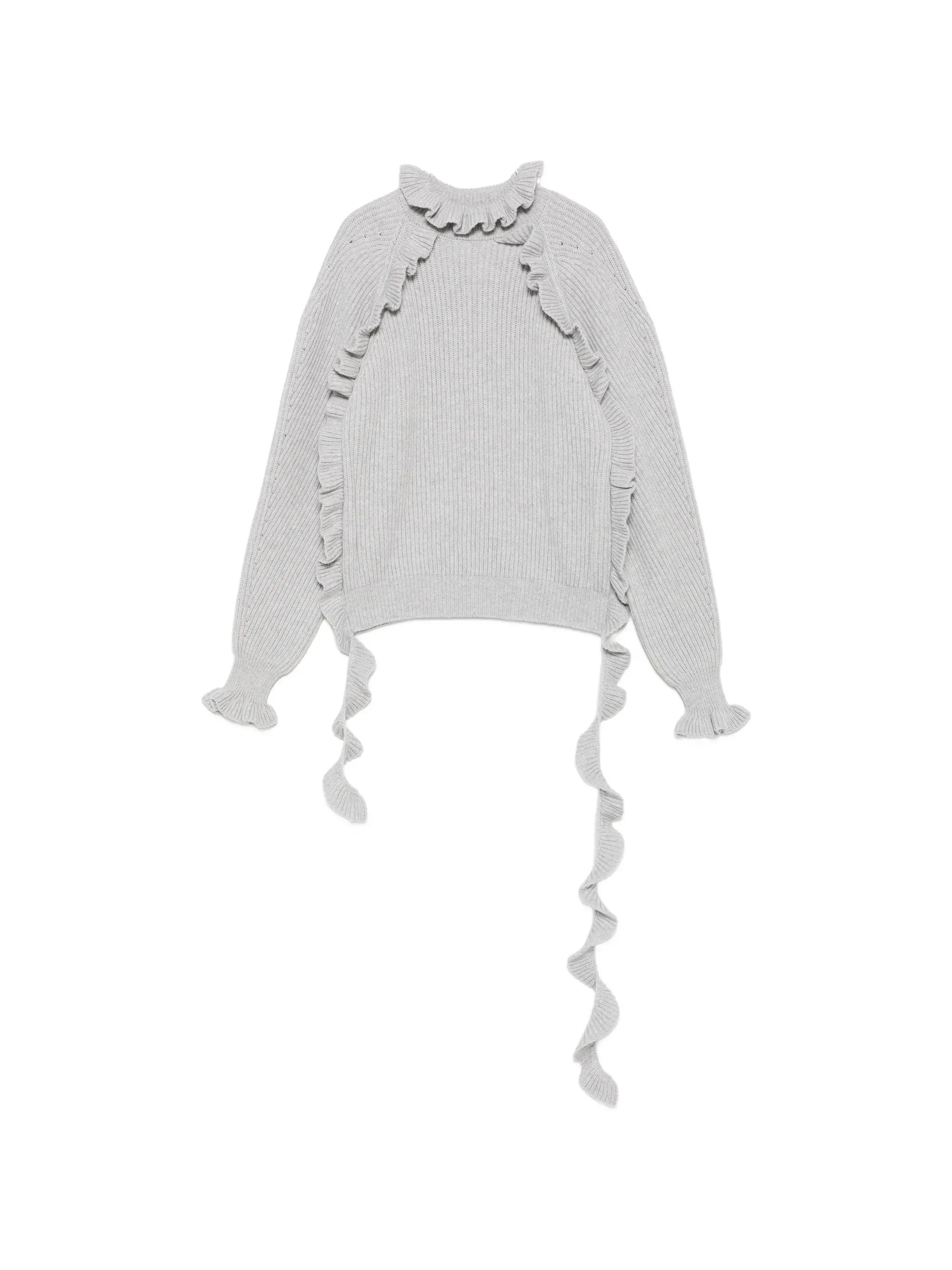Blumarine Ruffled Ribbed-knit Sweater - 1