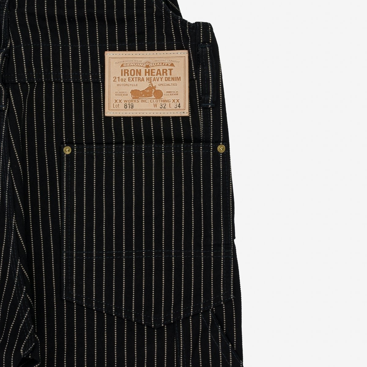 IH-819-BLK 12oz Wabash Double Knee Overalls - Black - 7