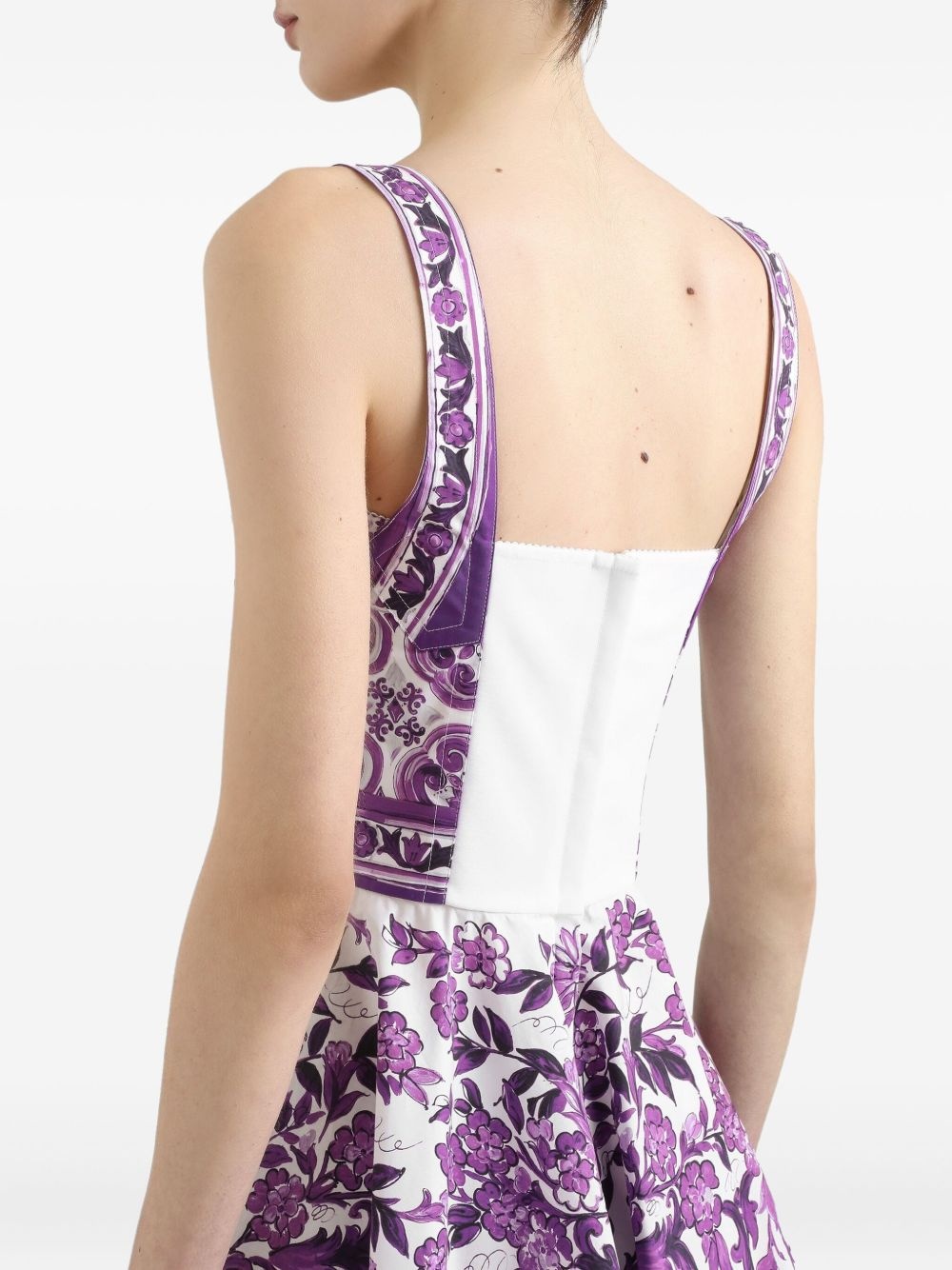 Majolica-print mini dress - 5