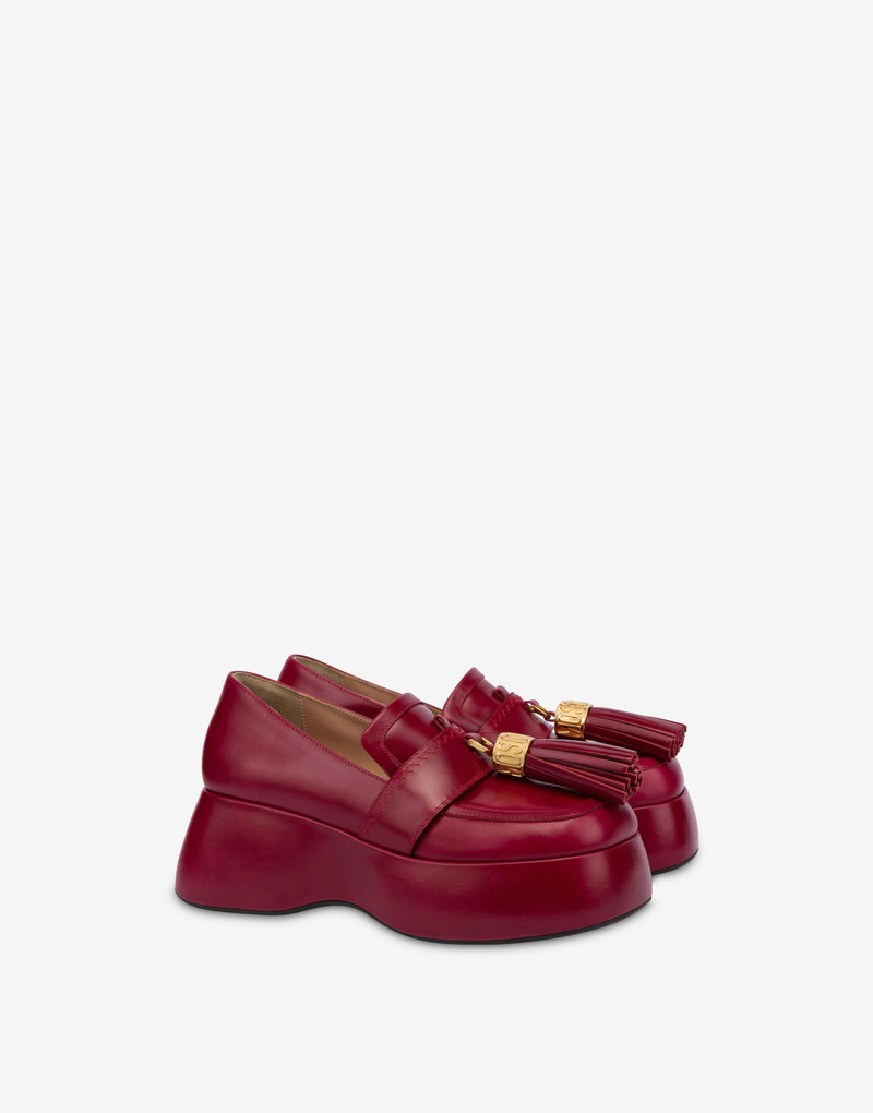 METAL TASSEL CALFSKIN LOAFERS 1