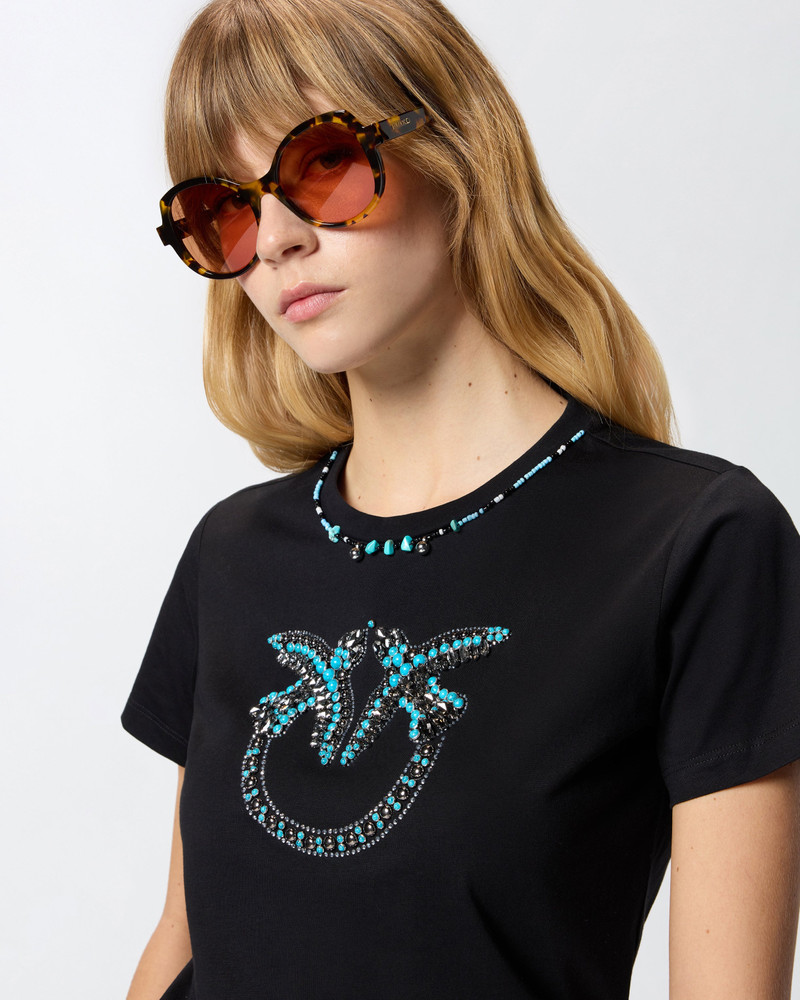 T-SHIRT WITH LOVE BIRDS JEWEL MAXI EMBROIDERY 6