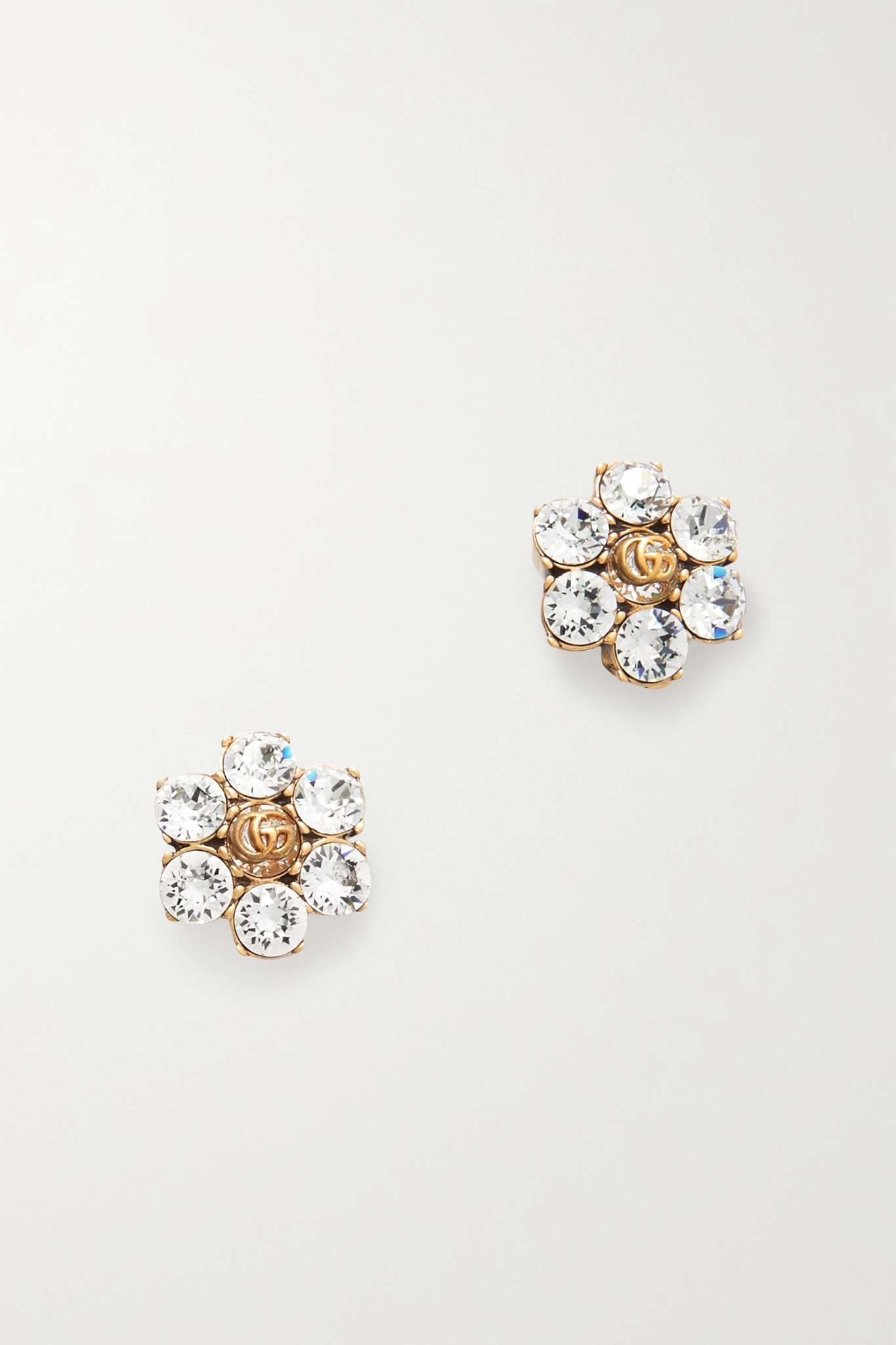 GG Marmont gold-tone crystal clip earrings - 1