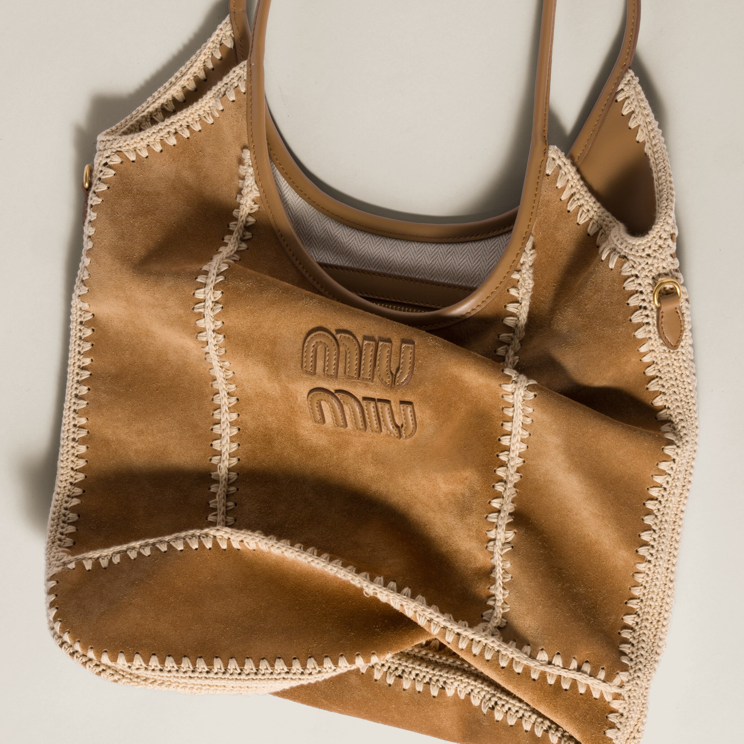 IVY suede and crochet bag - 5