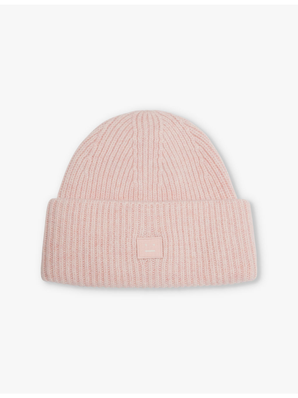 Face logo-patch wool beanie - 1