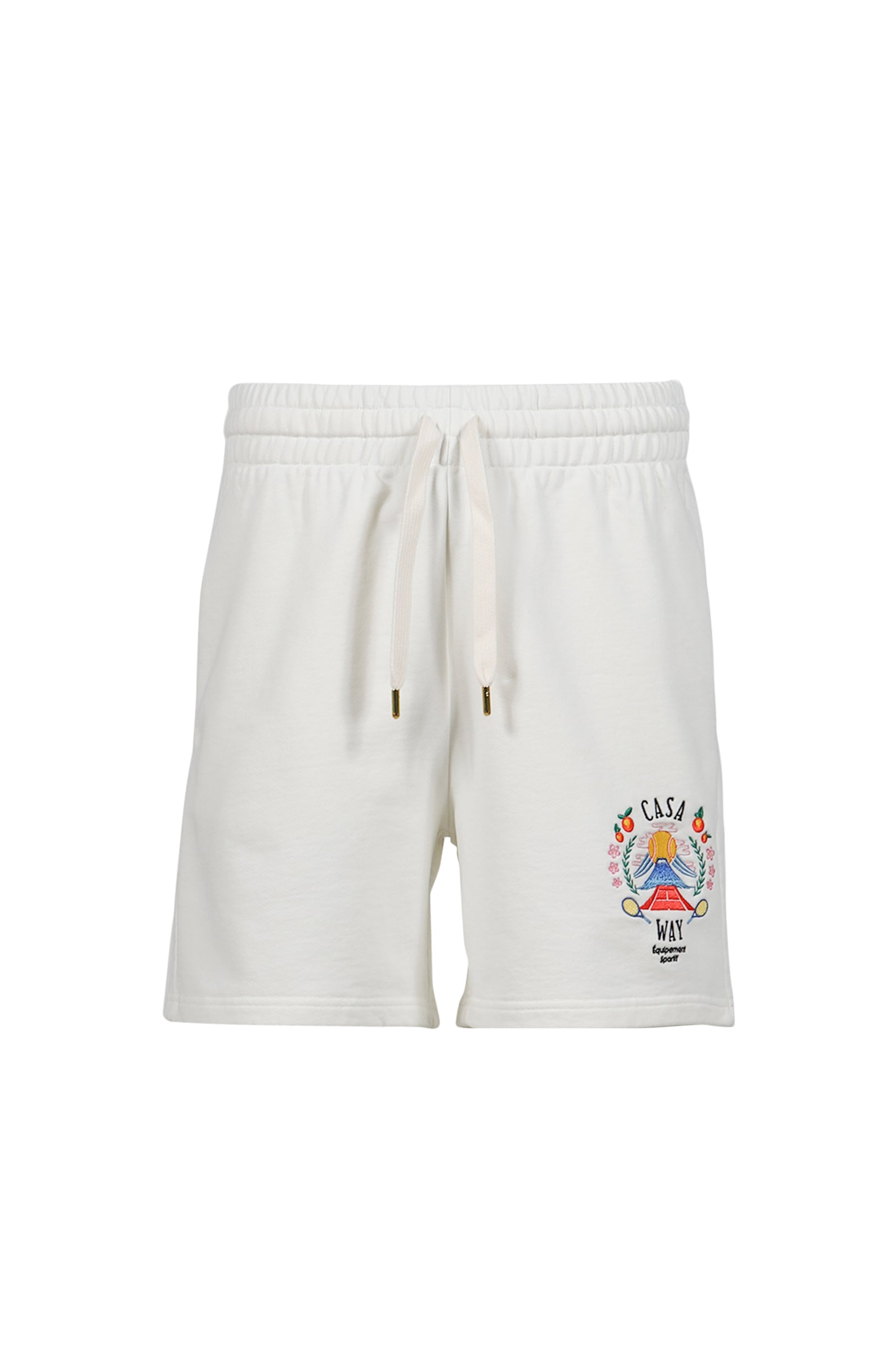 CASA WAY MOUNTAIN EMBROIDERED SWEATSHORTS / WHT - 5