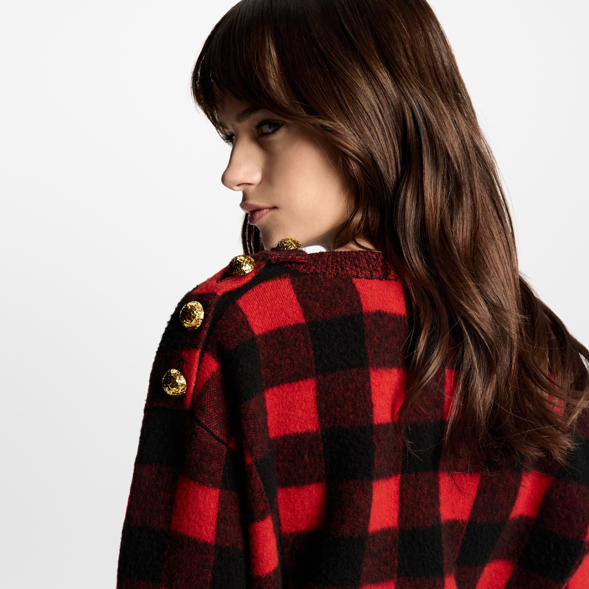 Graphic Check Knit Top - 6