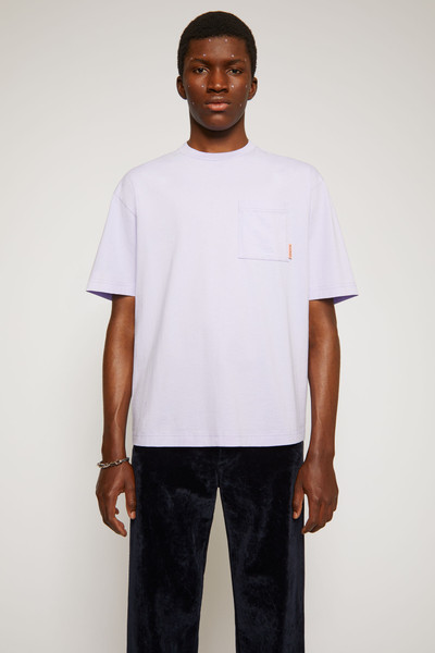 Acne Studios Patch-pocket cotton t-shirt light purple outlook