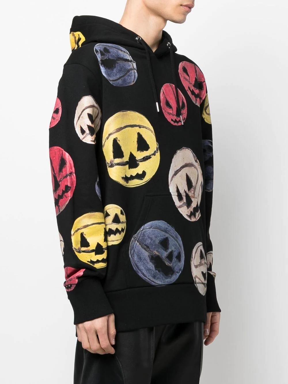 pumpkin-print cotton hoodie - 3