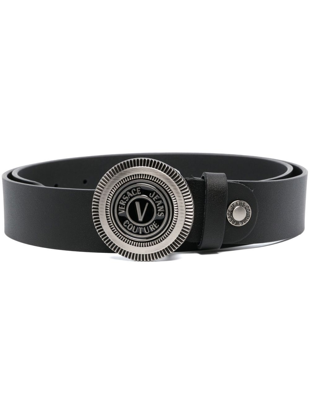 engraved logo-buckle detail belt - 1