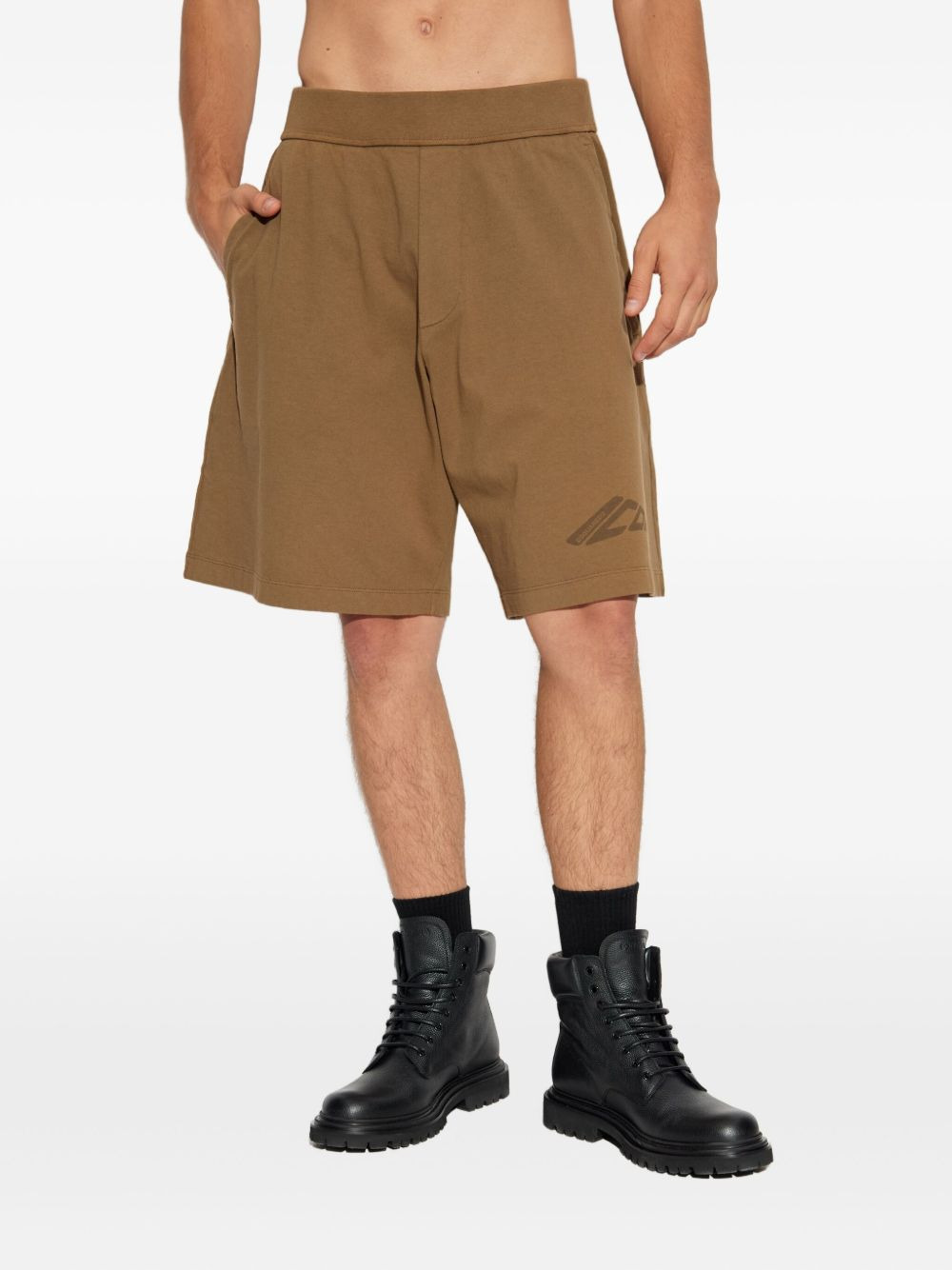 logo-print cotton shorts - 3