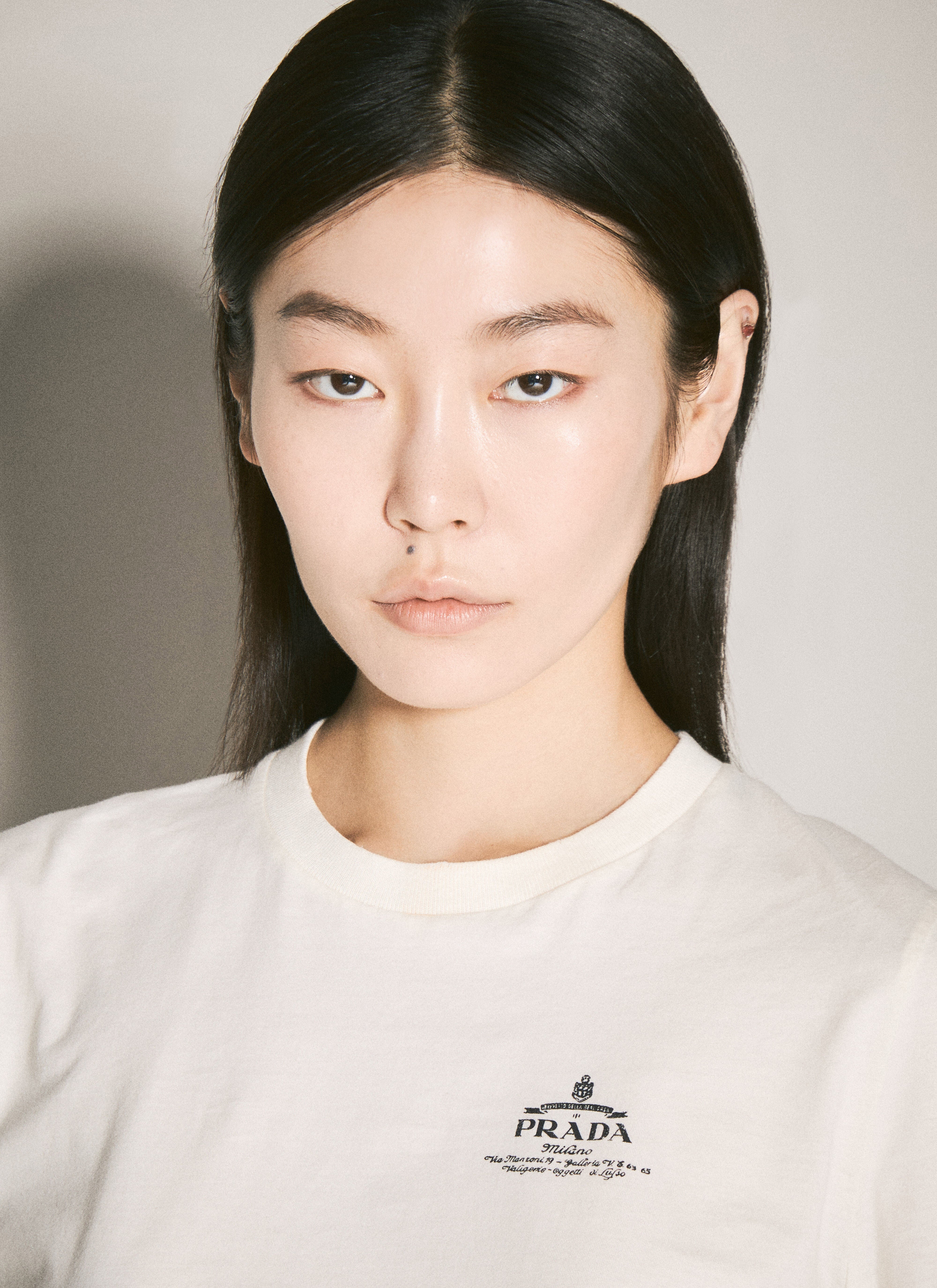 トップス 2006 PRADA graphic long sleeve T shirt Prada - Cotton Stretch Frame Logo Long Sleeve T-Shirt | HBX
