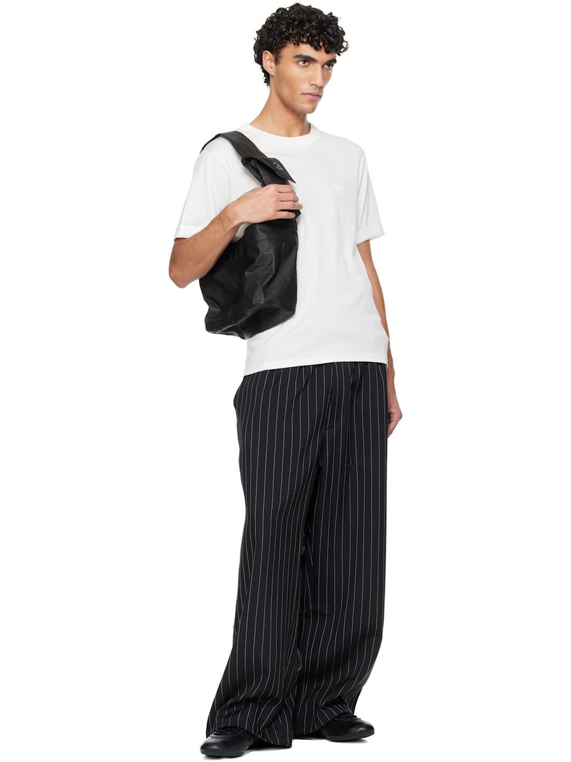 Y-3 Black Sport Uniform Pinstripe Track Pants outlook