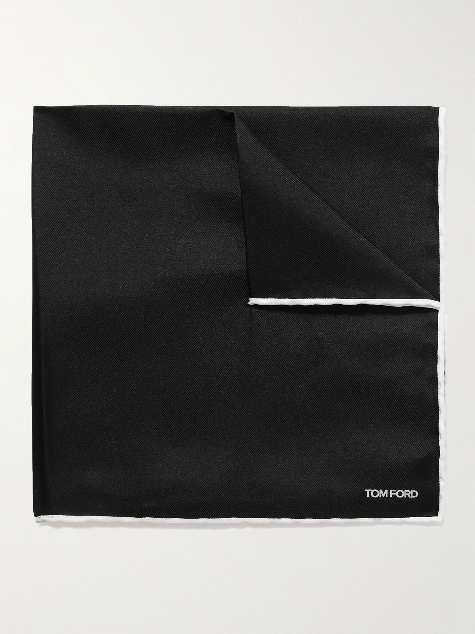 Silk-Twill Pocket Square Black - 1