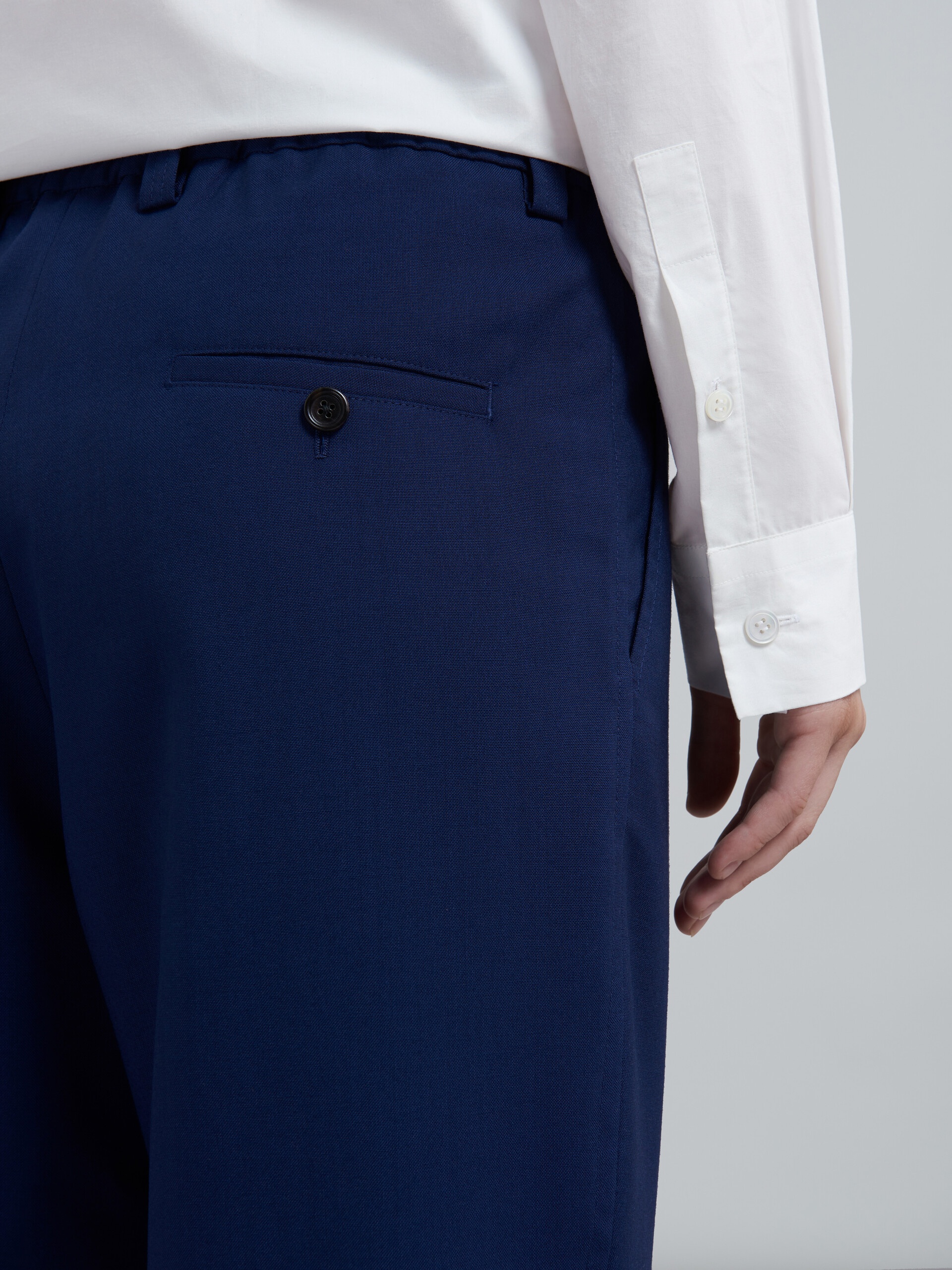 BLUE TROPICAL WOOL TROUSERS - 4