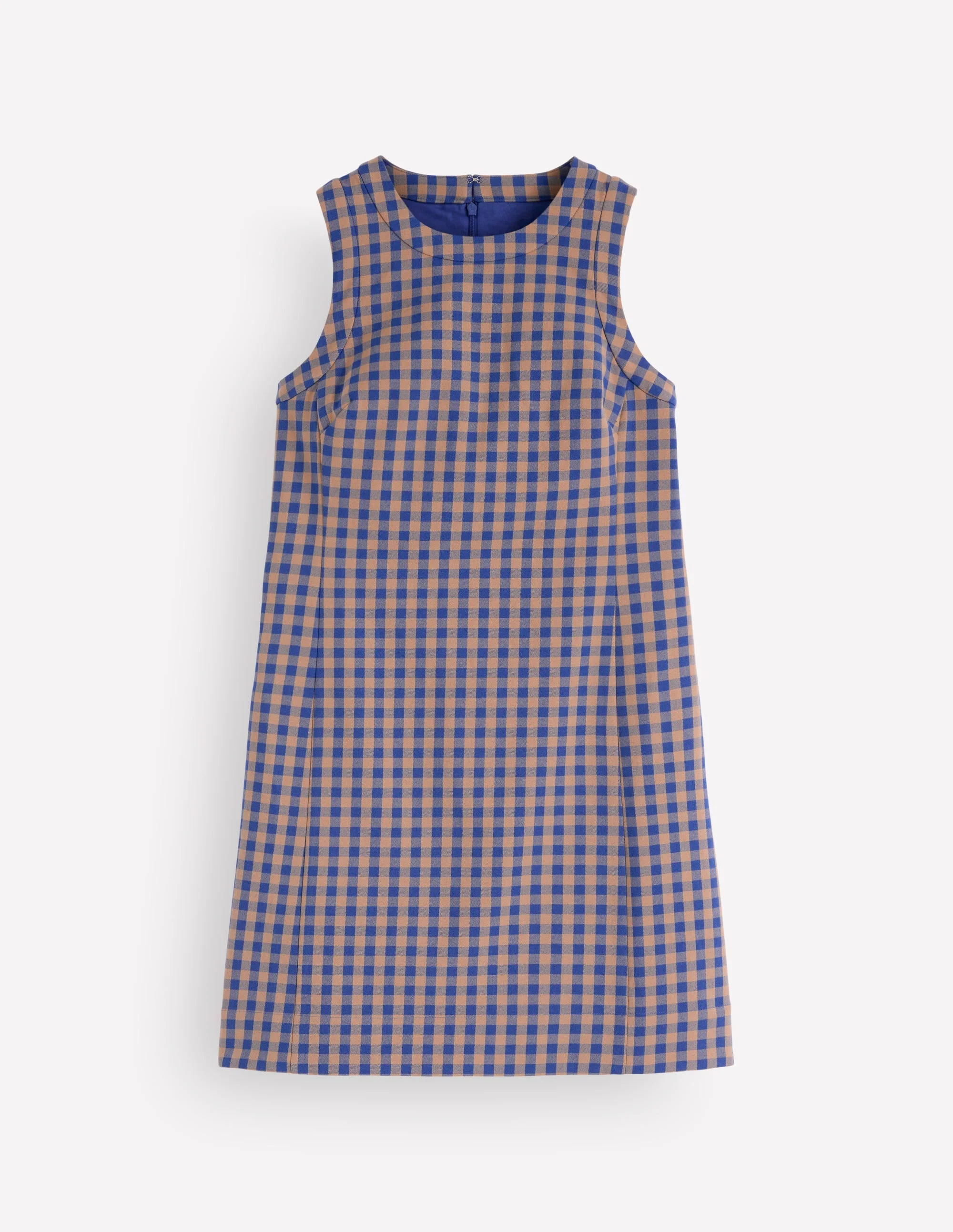 Lou Check Shift Dress-Camel, Blue Gingham - 1