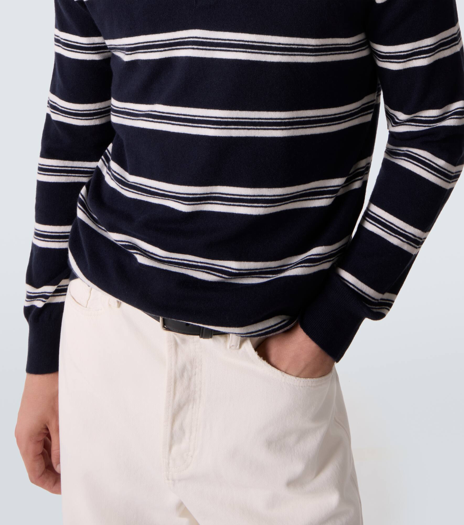 Mr Swansea striped cashmere polo sweater - 6