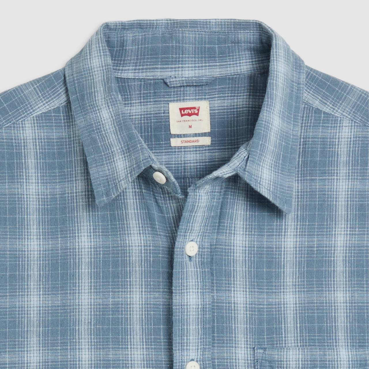 SHORT SLEEVE SUNSET COTTON LINEN ONE POCKET SHIRT - 7
