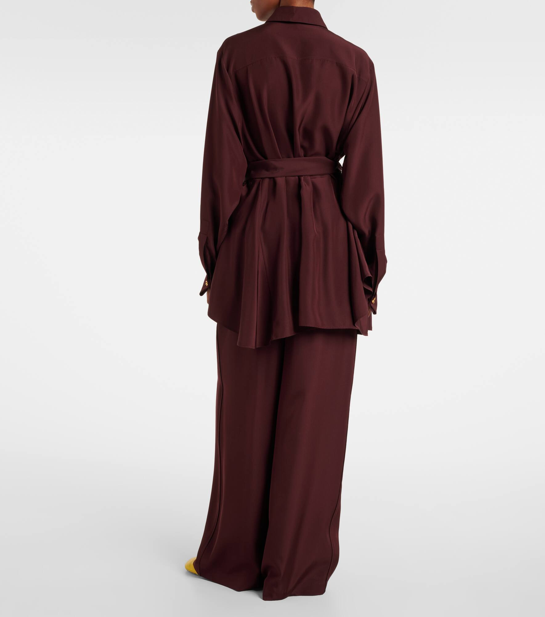 Belted silk blouse - 3