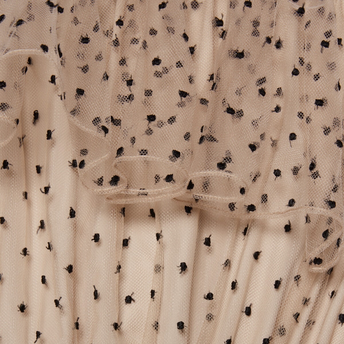 Long polka dot sleeveless tulle dress - 4