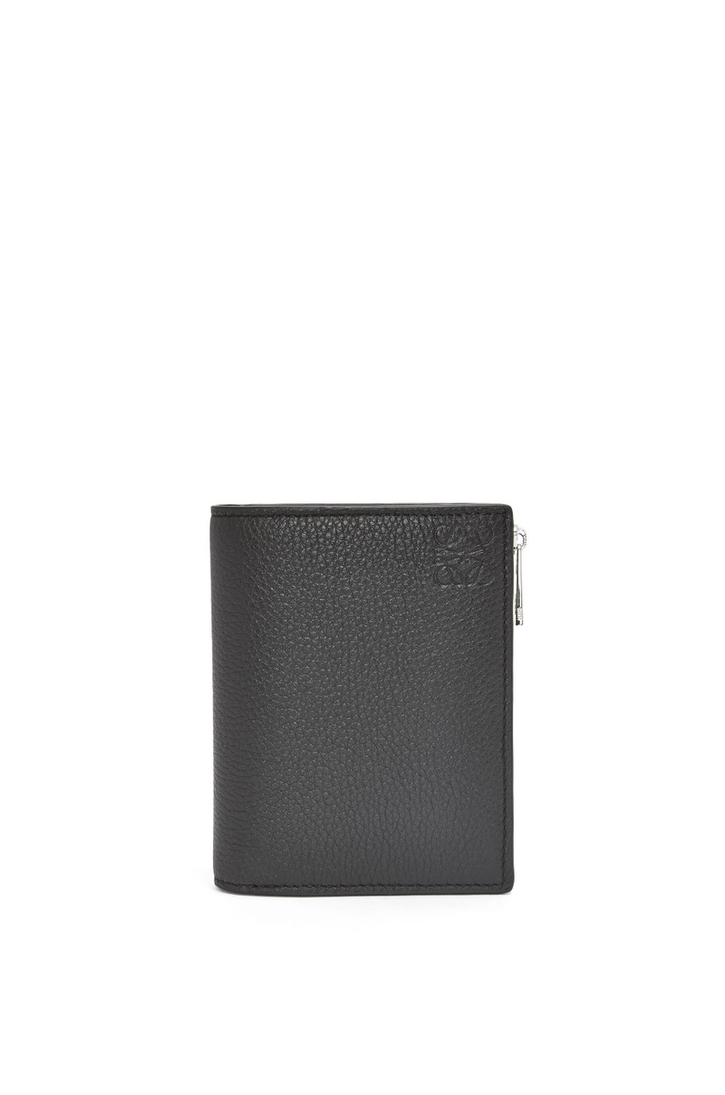 Slim compact wallet in soft grained calfskin 1