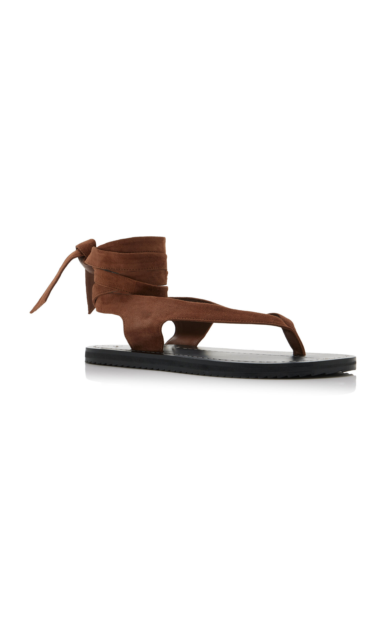 Elmer Lace-Up Suede Sandals tan - 4