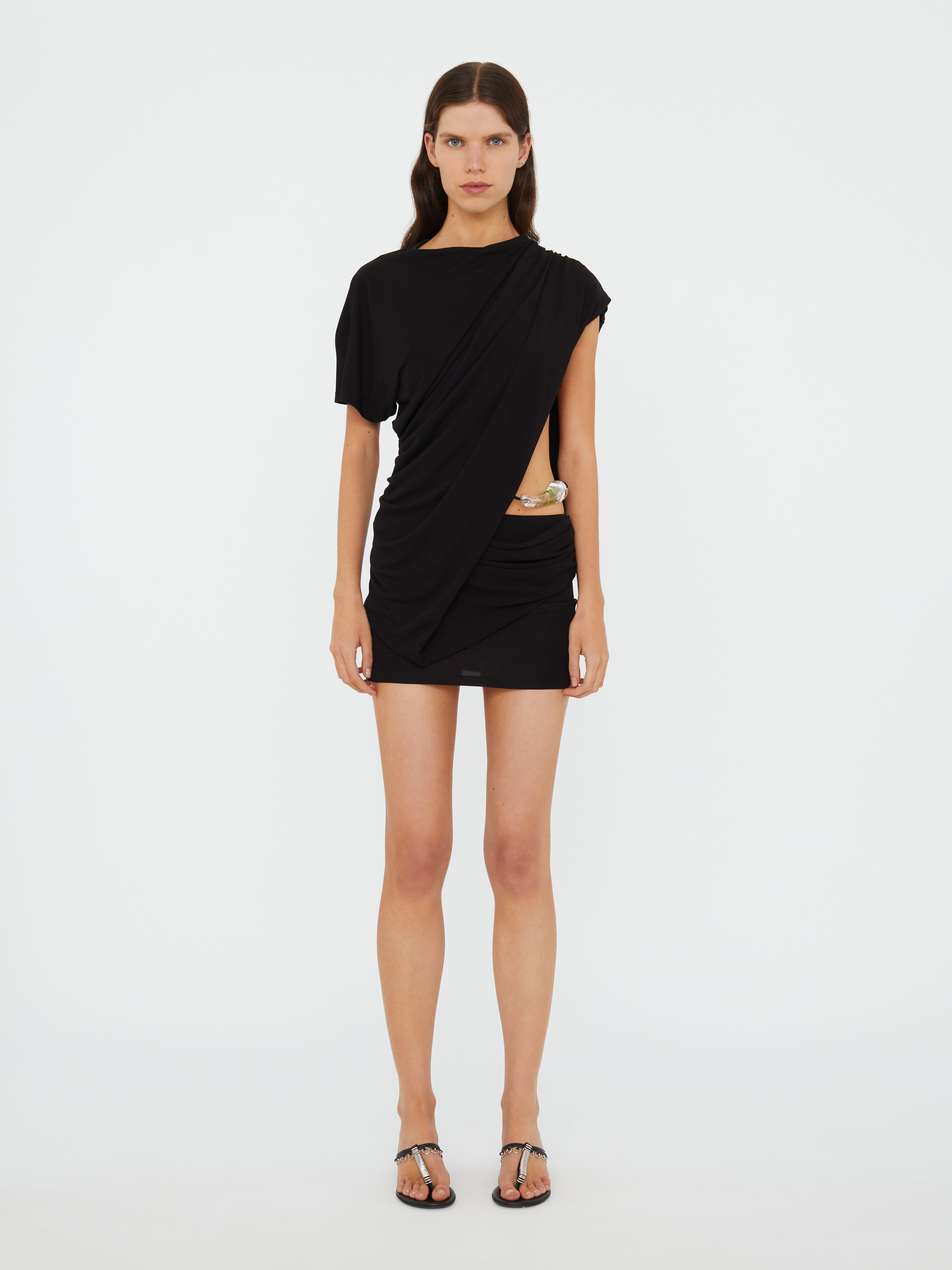 Encased Nature Resin Draped Jersey Dress - 2