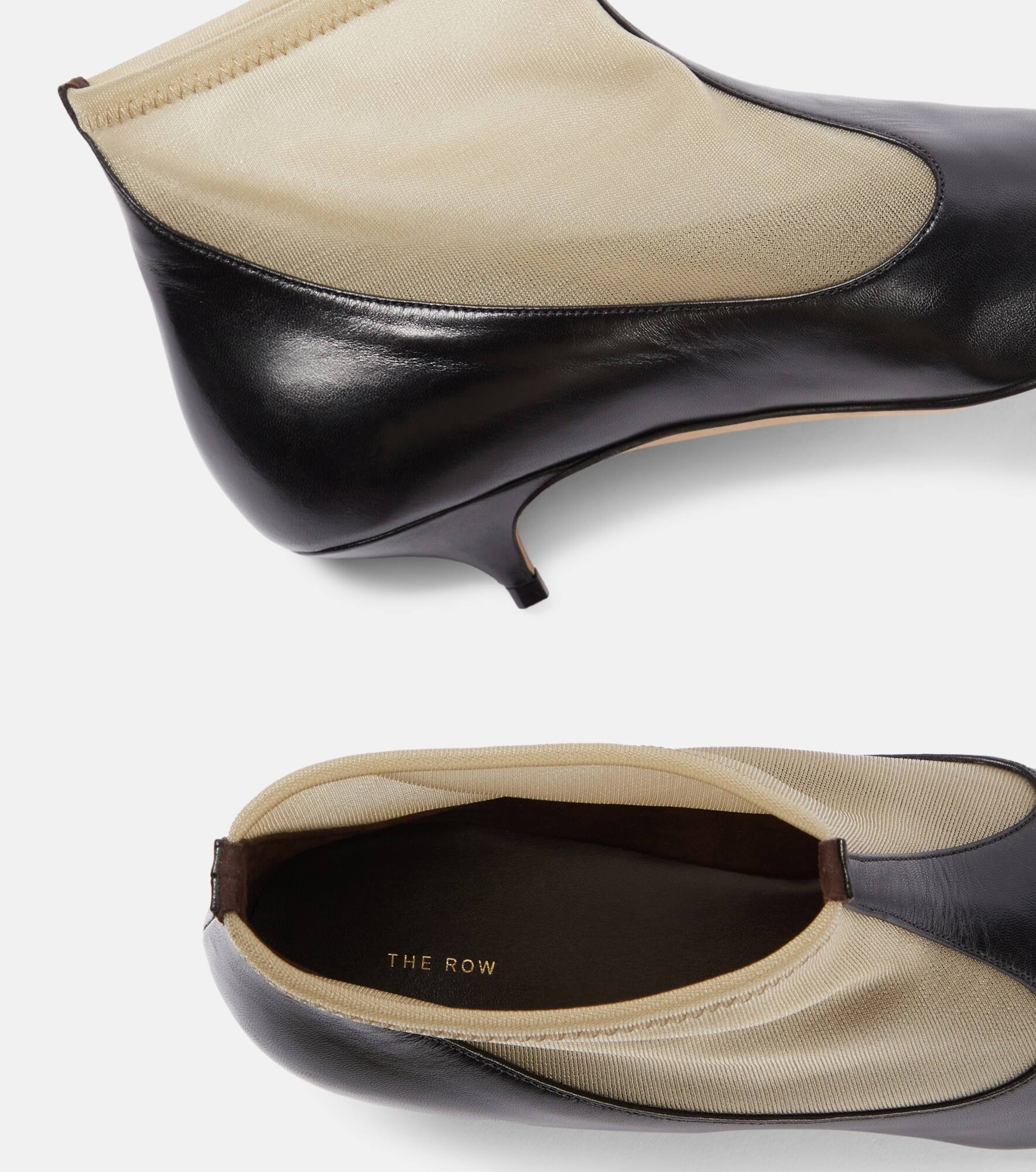 Mesh leather-trimmed ankle boots - 5