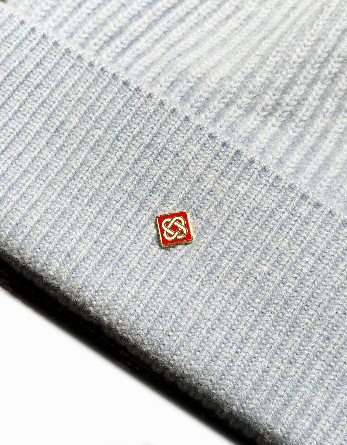 Casablanca Blue Half Cardigan Wool Beanie Hat - 3