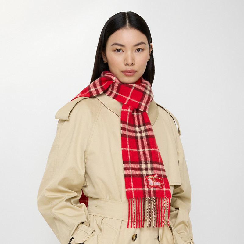 Narrow Check Cashmere Scarf 4