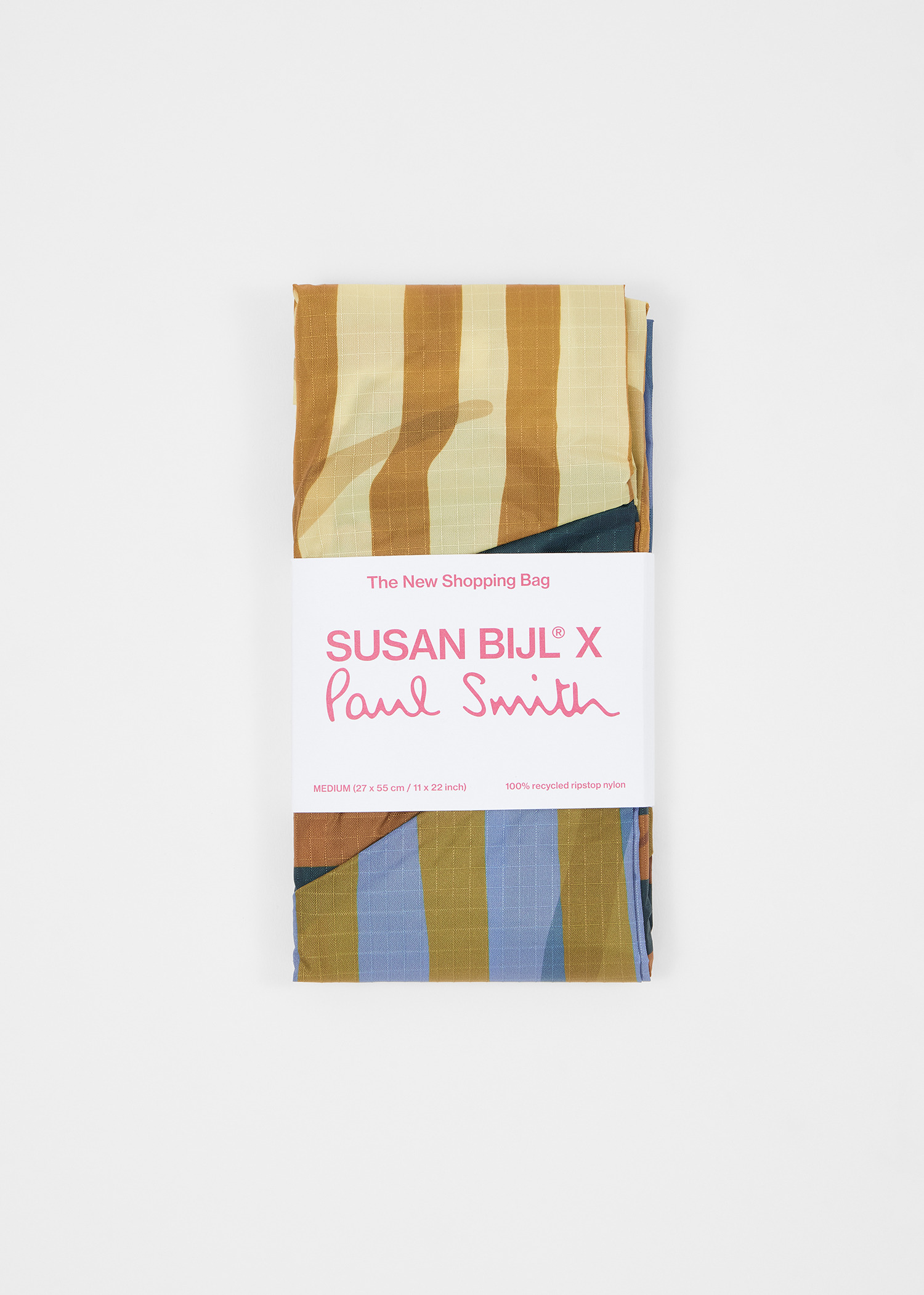 Susan Bijl x Paul Smith - Beige Mixed-Stripe 'The New Shopping Bag' Medium - 2