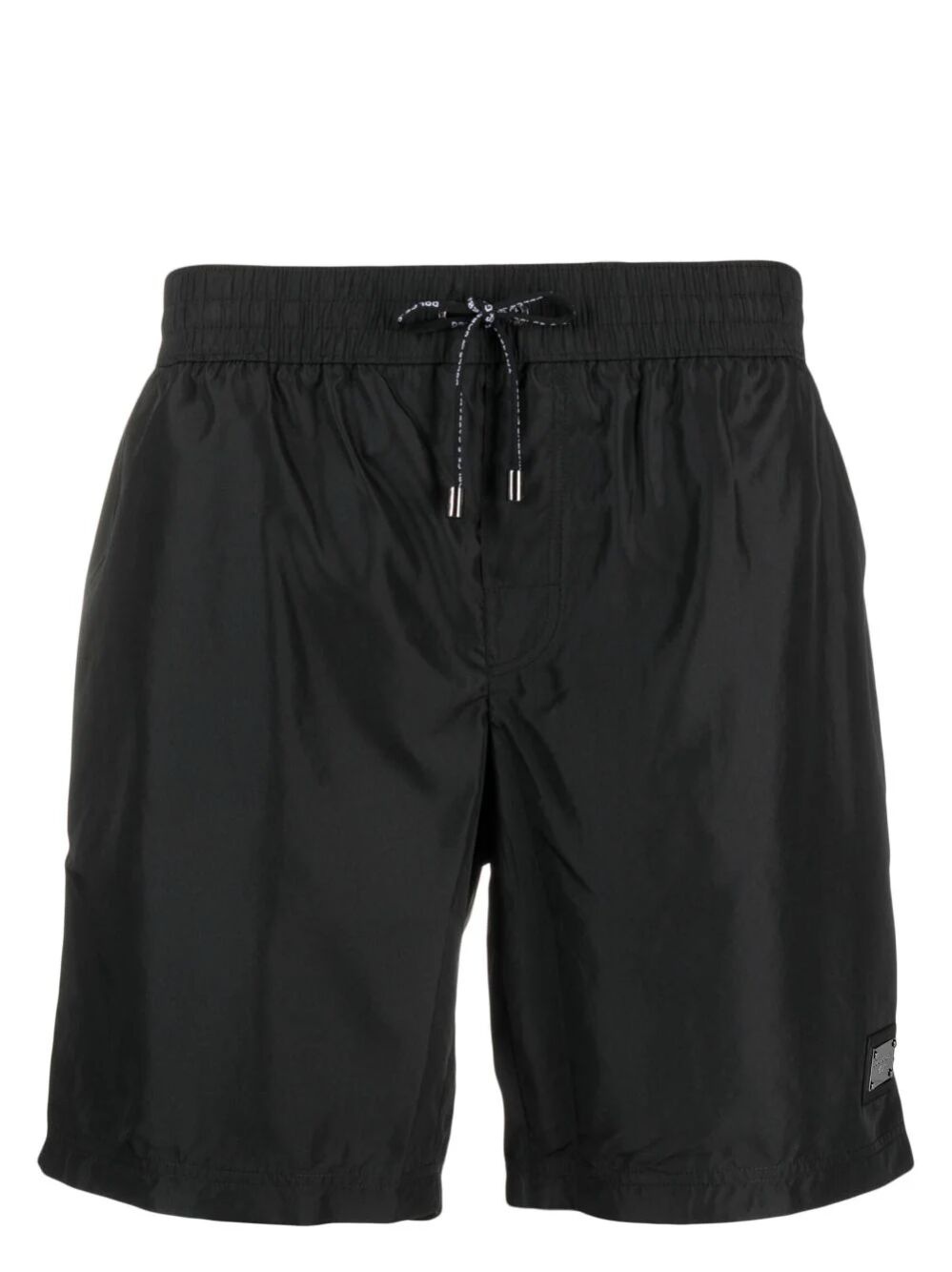 Mid-length swim trunks with branded plate - 1