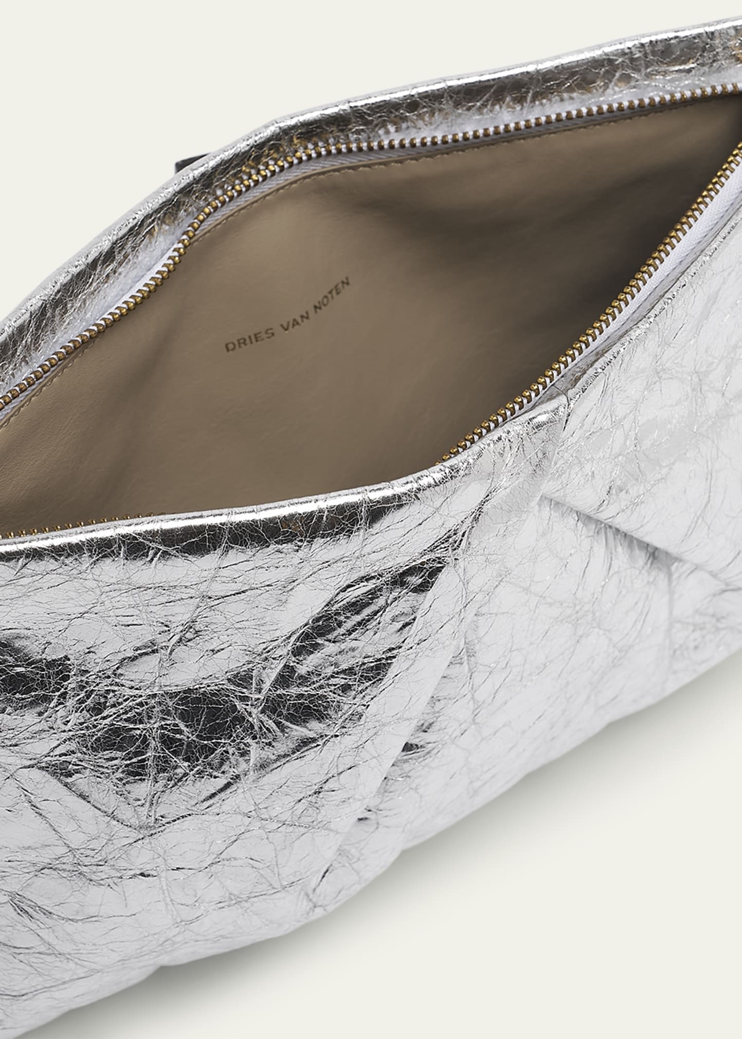 Metallic Leather Pouch Crossbody Bag - 4