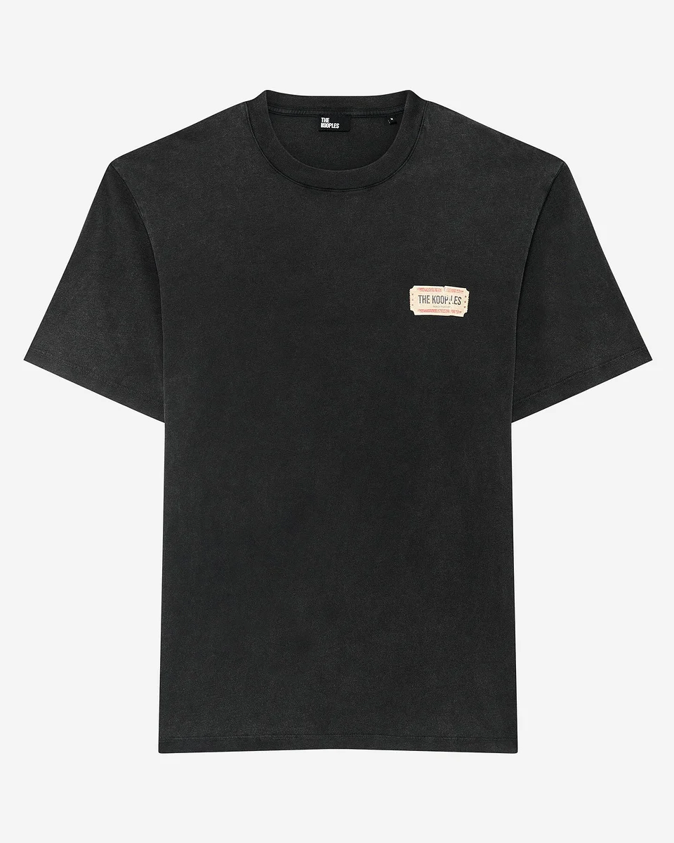 T-SHIRT WITH FADED BLACK SILK-SCREEN PRINT - 1